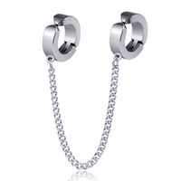 Fashion Simple Geometric Titanium Steel Chain Tassel Ear Cilps main image 6