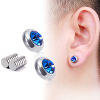 Fashion Color Diamond Stainless Steel Non-pierced Earrings main image 3