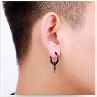 Fashion Stainless Steel Tassel Single Point Cone Earrings Single main image 3