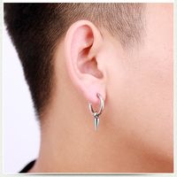Fashion Stainless Steel Tassel Single Point Cone Earrings Single main image 4