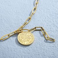 Titanium Steel 18K Gold Plated Fashion Geometric Pendant Necklace main image 5