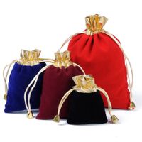 Wholesale Red Velvet Jewelry Storage Drawstring Packaging Bag main image 1