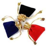 Wholesale Red Velvet Jewelry Storage Drawstring Packaging Bag main image 3