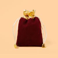 Wholesale Red Velvet Jewelry Storage Drawstring Packaging Bag main image 5