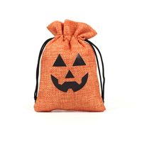 Wholesale Halloween Linen Bunch Pocket Jack-o-lantern Candy Gift Packaging Bag main image 5