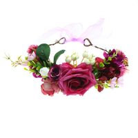 New Simulation Fabric Flower Garland Bridal Headwear Adjustable Hair Accessories sku image 2