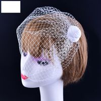 Fashion Simple Bride Retro Flower Short Hair Accessories Veil sku image 1