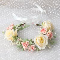 Fashion Garland Headwear Wholesale Art Rose Bridal Simulation Flower Hair Accessories sku image 1
