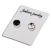 Fashion Color Diamond Stainless Steel Magnetic Earrings sku image 2