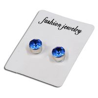 Fashion Color Diamond Stainless Steel Magnetic Earrings sku image 3
