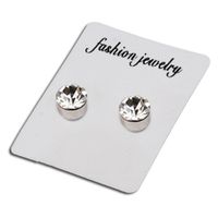 Fashion Color Diamond Stainless Steel Magnetic Earrings sku image 4