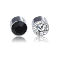 New Color Diamond Titanium Steel Magnetic Stud Earrings sku image 1