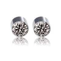 New Color Diamond Titanium Steel Magnetic Stud Earrings sku image 8