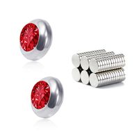 Fashion Color Diamond Stainless Steel Non-pierced Earrings sku image 4