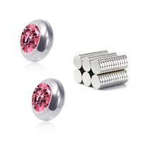 Fashion Color Diamond Stainless Steel Non-pierced Earrings sku image 5