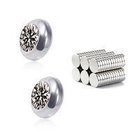 Fashion Color Diamond Stainless Steel Non-pierced Earrings sku image 7