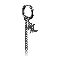 Punk Tassel Chain Chinese Character Love Titanium Steel Without Pierced Earrings Single sku image 3
