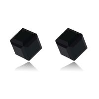 Fashion Cube Color Zircon Magnetic Earrings sku image 1