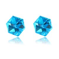 Fashion Cube Color Zircon Magnetic Earrings sku image 5