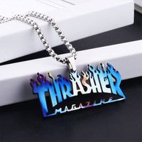 European And American Street Hiphop Hip-hop Pendant Thrasher Colorful Necklace main image 4