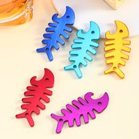 Fish Bone Shape Aluminum Alloy Bottle Opener Key Chain main image 5