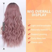 Wigs European And American Ladies Wigs Two-color Bangs Qi Bangs Long Curly Hair Big Wave Head Cover Chemical Fiber Wigs Wigs main image 9