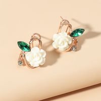 Fashion Jewelry Rhinestone Rose Stud Earrings main image 3
