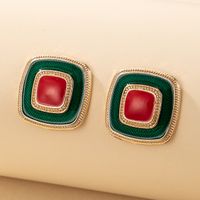 Korean Version Of The Simple Opal Pearl Earrings European And American Palace Style Earrings Female Temperament Retro Hong Kong Style Emerald Earrings sku image 4
