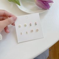 Early Spring Tulip Earrings Set Niche Design 2022 New Trendy Ins Style Student Mini Earrings Female sku image 1