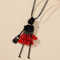 Fashion Jewelry Crystal Ballet Girl Necklace main image 3