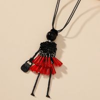 Fashion Jewelry Crystal Ballet Girl Necklace main image 4