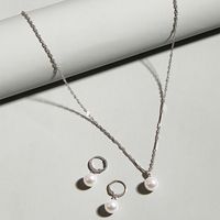 Fashion Jewelry Versatile Sweet Pearl Necklace Earrings Set main image 3