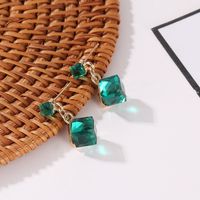 Fashionable All-match Geometric Shape Crystal Earrings main image 3