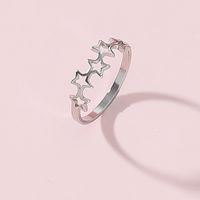 Fashion Simple Stainless Steel Hollow Five-pointed Star Ring main image 1