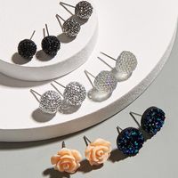 Fashion Jewelry Crystal Flower Stud Earrings Set 6 Pairs main image 3