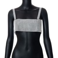 Sequins Suspender Sleeveless Low-cut Backless Vest sku image 1