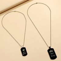 Fashion Jewelry Stainless Steel Her King His Queen Crown Necklace Set main image 3