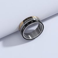 Fashion Jewelry Stainless Steel Turning Day Date Ring main image 4