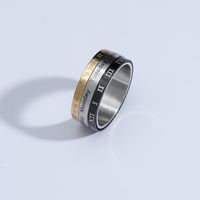 Fashion Jewelry Stainless Steel Turning Day Date Ring sku image 1