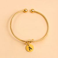 Wholesale Jewelry Simple Style Letter Alloy Gold Plated main image 5