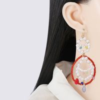 Nouvelles Boucles D'oreilles Cercle Perlées Faites À La Main De Style Bohème main image 3