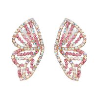 Creative Color Butterfly Wings Diamond Earrings main image 1