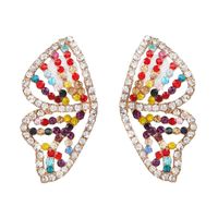 Creative Color Butterfly Wings Diamond Earrings main image 3