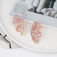Creative Color Butterfly Wings Diamond Earrings main image 6