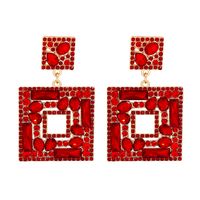 Neue Quadratische Hohle Hängende Ohrringe Des Geometrischen Farbdiamanten sku image 1
