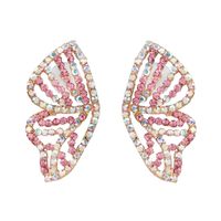 Creative Color Butterfly Wings Diamond Earrings sku image 2