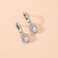 Fashion Jewelry Copper Inlaid Brick Inlaid Zircon Stud Earrings main image 2