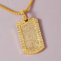 Fashion Jewelry Geometric Luxury Full Diamond Rhinestone Square Necklace sku image 1