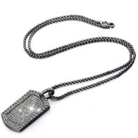 Fashion Jewelry Geometric Luxury Full Diamond Rhinestone Square Necklace sku image 3