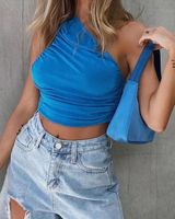 Summer New Knitted One-shoulder Top main image 3